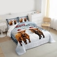 thumbnail image 3 of Feelyou Rustic Highland Cow Bedding Comforter Set, Merry Christmas Twin Comforter Sets, Kawaii Winter Animal Reversible Bedding Set, Ultra Soft Home Decor, 2pcs, 3 of 8