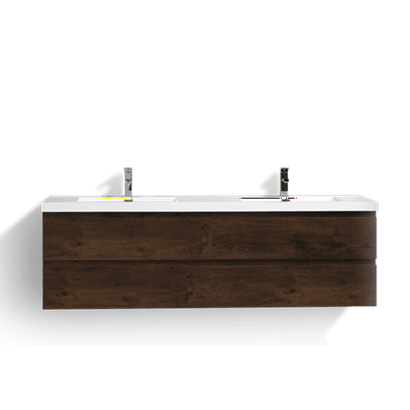 Mob 72 Rosewood Wall Mounted Modern Bathroom Vanity With Mob 72 Rosewood Wall Mounted Modern Bathroom Vanity With Reeinforced Acrylic Sink