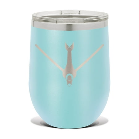 

Boom Pod KC-130 / KC-135 Boom Pod Wine Tumbler 12 oz - Laser Engraved - Stainless Steel - Vacuum Insulated - Double Walled - Wine Glass - Stemless - Drinkware Clear Lid - kc130 kc135 - Light Blue
