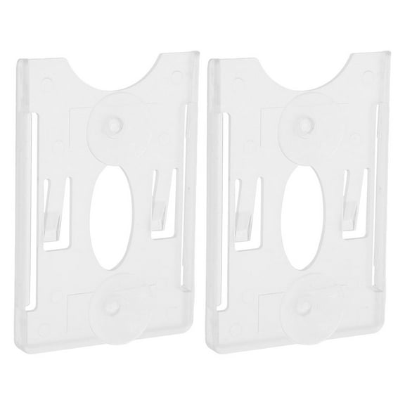 ROSENICE 2Set Transparent Plastic Square Suction Mount Card Holder for Car Windshield 3.5x2.4x0.4in