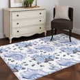 thumbnail image 4 of Summer Ocean Conch Washable Area Rugs 2.7'x5', Watercolor Flowers Nautilus Low Pile Throw Living Room Rug Non-Slip Sturdy Edge Binding Carpet for Indoor Entryway Bedside Kitchen, 4 of 9