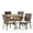 Brown/Cream/Teak, variant on GDF Studio Julian Outdoor Acacia Wood and Wicker 5 Piece Dining Set with Cushions, Gray