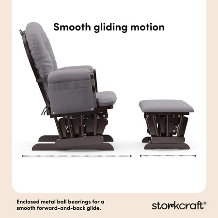 Storkcraft Hoop Nursery Glider and Ottoman, Espresso with Gray Swirl