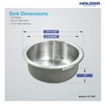 thumbnail image 6 of Houzer Club 18 in Stainless Steel Undermount Single Round Bowl Bar Sink with Strainer - CF-1830-1, 6 of 8