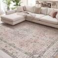 thumbnail image 5 of VUNATE 6'x9' Area Rugs for Living Room Washable Rugs Floral Vintage Area Rug Boho Indoor Carpet Soft Rugs for Bedroom Office Dining Room Kitchen Accent Rug Contemporary Home Decor Pink, 5 of 8