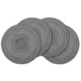 thumbnail image 2 of Sm:)e 15 Inch Round Braided Placemats Set of 4, Cotton Polyester Washable Heat Resistant Placemats, Decor for Kitchen Dining Table and Party(Grey), 2 of 7