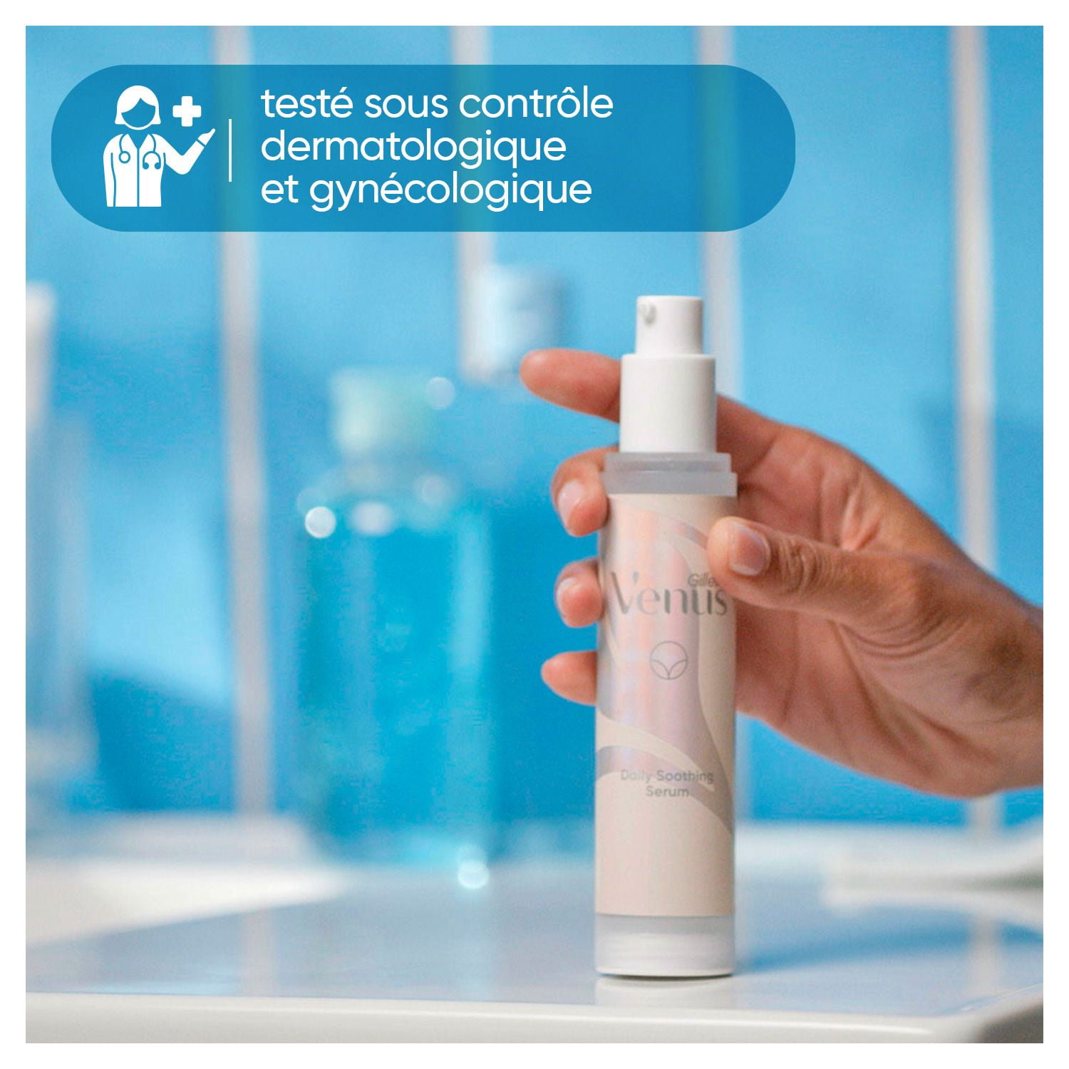 Sérum apaisant quotidien Gillette Venus pour la peau et les poils pubiens 50 mL