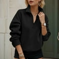 thumbnail image 6 of larppty Womens Half Zip Oversized Sweatshirts Fleece Hoodies 2025 Trendy Long Sleeve Pullover Tops Y2k Fall Outfits (Black, XL), 6 of 8