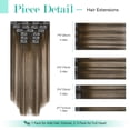thumbnail image 2 of Extensiones de pelo Ukira Mushroom Brown, 30 cm, 100 g, 7 unidades, con clip, 2 of 8