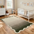 thumbnail image 2 of Garvee 5'x7' Scalloped Area Rugs Modern Abstract Washable Rug, Neutral Farmhouse Carpet Non-Slip Low Pile Indoor Rug for Living Room Bedroom Home Office, Camel, 2 of 8
