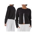 thumbnail image 2 of Gupgi Cardigan Tricoté Uni pour Femmes, Pulls à Boutons, Col Rond Décontracté, Manches Longues, 2 of 9