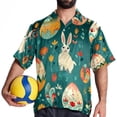 thumbnail image 4 of Easter Men's Short Sleeve Hawaiian Beach Poplin Shirt Casual Printed Button Down Summer Unisex Shirt, 4 of 6