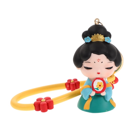 TINKSKY Cute Lady Keychain Anime Plush Keyring For Women Vintage Style Car Charm Accessory