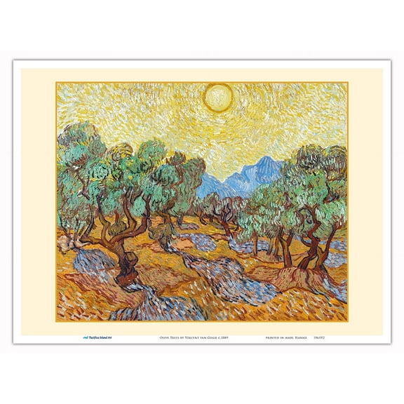 The Olive Trees - From an Original Color Painting by Vincent van Gogh c.1889 - Master Art Print (Unframed) 9in x 12in