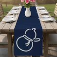 thumbnail image 4 of Navy Blue Cute Gourd Table Runner 72 Inches, Geometric Modern Abstract Art Bed Runner Dresser Scarves Tabletop for Indoor Outdoor Parties/Ceremony/Banquet, 14" x 72", 4 of 9