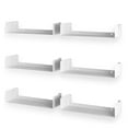 Wallniture Bali Floating DVD Shelf Media Organizer Set of 6 UShape