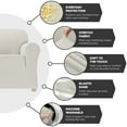 thumbnail image 5 of Zenna Home Simply Fit 1-Piece Steps Stretch Sofa Slipcover, Ecru, 5 of 7