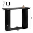 thumbnail image 4 of PHOYAL 42.51" Long Black Console Table with Vertical Stripe, Oval Fluted Sofa Table with Curved Edge Design for Entryway Hallway Living Room, 4 of 8