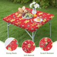 thumbnail image 4 of Red Christmas Gingerbread Man Pattern Square Fitted Tablecloth with Elastic Edge,Square Table Cover,Washable Elastic Table Cover for Home Kitchen Party Decor 36"x36", 4 of 6