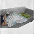 thumbnail image 6 of Grass Soft Flannel Fleece Blanket, Clouds with Spring Meadow with Butterflies and Green Grass Chamomile Blossom Garden, Cozy Plush for Indoor and Outdoor Use, 70" x 90", Multicolor, by Ambesonne, 6 of 6