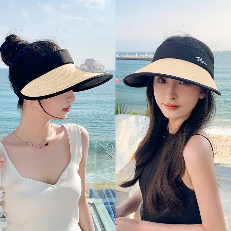QIIBURR Sun Hats for Women Small Head Hat with Fan for Women - Fan Visor Hat  - Three Gear Mediation and Large Area Sun Protection Visors for Women Sun  Protection Womens Hats