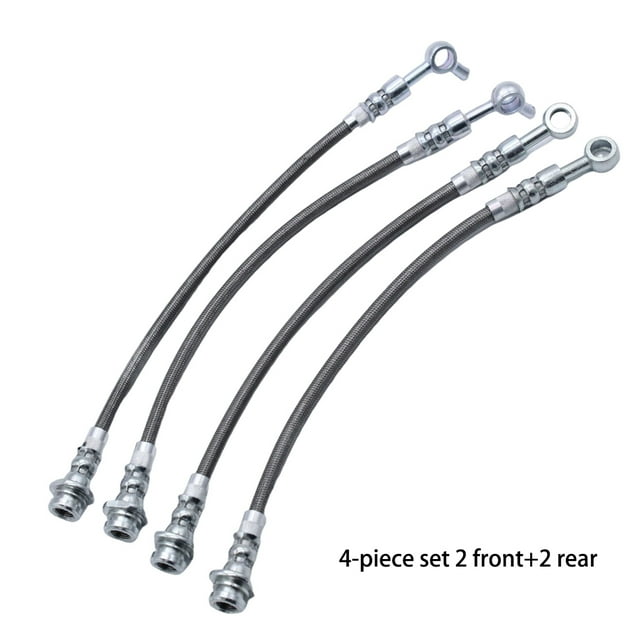 Ruiboury Ensemble de Durites de Frein Tressées Accessoire Pièce Modifiée Professionnelle Acier Inoxydable Tuyaux de Freinage Automobile Lignes de Contrôle Accessoires Type 1