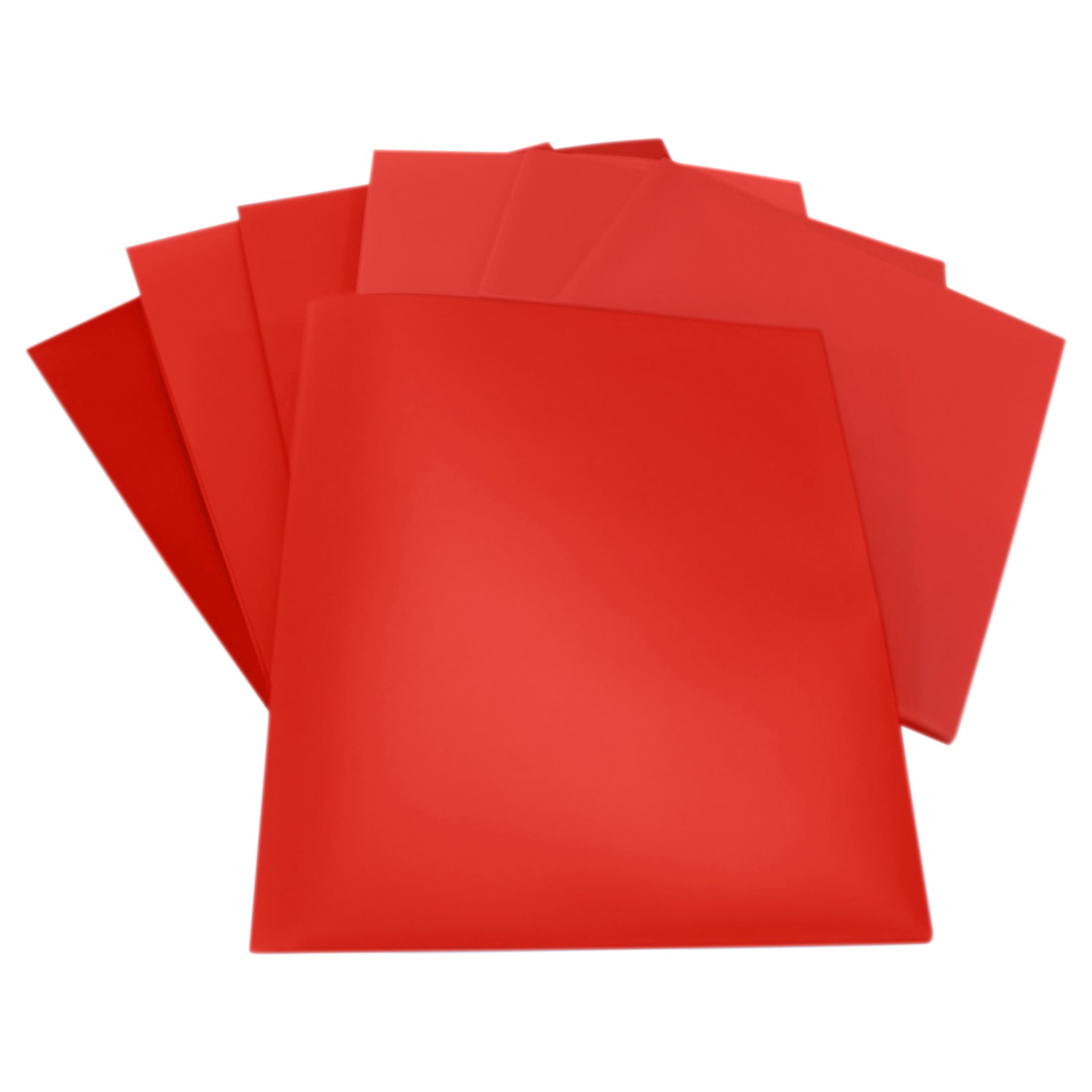 School Smart 2019637 Heavyweight Two-Pocket Poly Folder, Red - Pack of 25