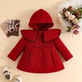 thumbnail image 2 of Gubotare Baby Girls Christmas Hooded Coat Button Down Jacket Toddler Kids Winter Outerwear 18 24 Months (Red,18-24 Months), 2 of 9