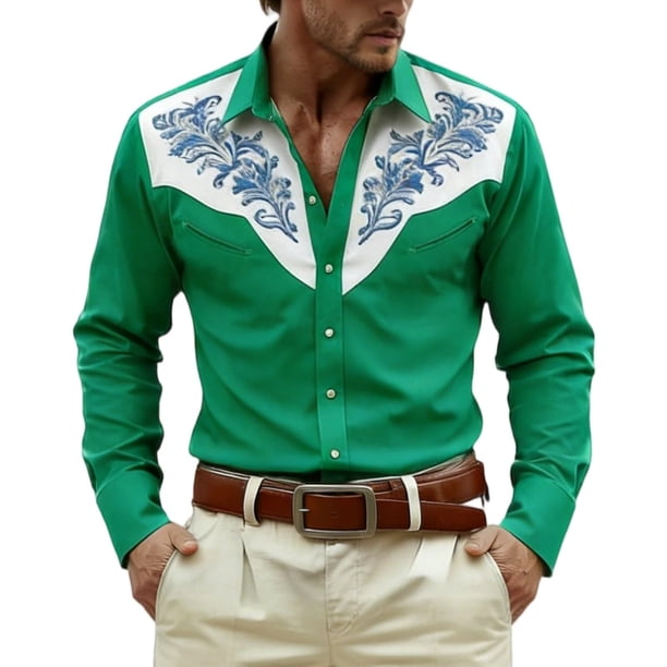 Camisetas de Navidad de Manga Larga de los Hombres Imprimir de Moda Casual Manga Larga Turndown Collar Blusa para Primavera Invierno Al Aire Libre Diario