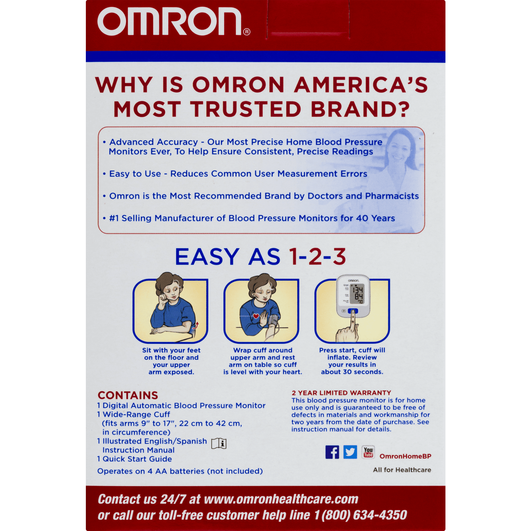OMRON BP710N 3 Series Advanced-Accuracy Upper Arm Blood Pressure Monitor