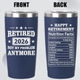 thumbnail image 2 of Retirement Gifts for Men & Women 2026 – 20oz Navy Blue Tumbler – Funny Retired Gift for Coworkers, Friends – Happy Retirement Party Decorations & Supplies, 2 of 3