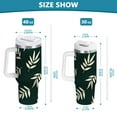 thumbnail image 6 of Yayeee 40oz Double-Wall Insulated Stainless Steel Tumbler with Handle Bottle, Beige Leaves, 6 of 8