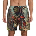 thumbnail image 3 of Uemuo Tribal Futuristic Warrior Pattern Mens Swim Trunks Quick Dry Board Shorts with Mesh Lining, Stretch Beach Shorts Quick Dry No-Chafing Board Shorts-Large, 3 of 9