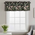 thumbnail image 4 of Spring Window Valance for Kitchen, Oriental Traditional Ethnic Floral Birds Retro Black Rod Pocket Short Curtain for Small Windows, Light Filtering Decorative Valance, 54 x 18 Inch, 4 of 9