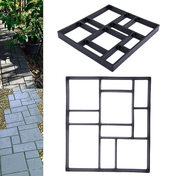 Jaxpety Plastic Garden Paver Mold Concrete Paver Stepping Stone Mold Walk Maker Reusable Mold,Black