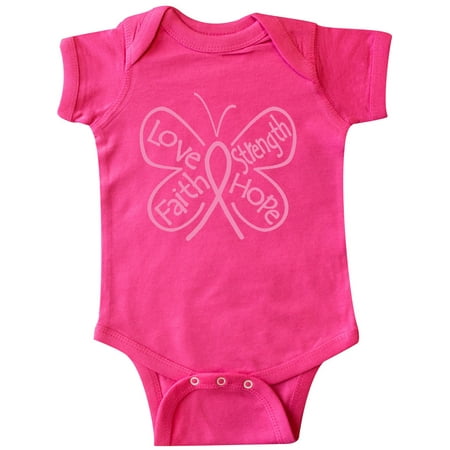 

Inktastic Breast Cancer Butterfly Inspiring Words Gift Baby Girl Bodysuit