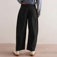 thumbnail image 4 of JAJAHO Women's Corduroy Pants Mid Rise Elastic Waist Tapered Pants Casual Baggy Solid Color Trousers With Pockets Soft Trousers, 4 of 6