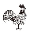 thumbnail image 3 of Adhesivos de pared Creative Rooster, PVC blanco y negro, 25 x 29 cm, 3 of 4