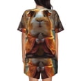 thumbnail image 6 of Haiem Valley Meditating Guinea Pig Pattern Pajama Set for Women 2 Piece Lounge Set Short Sleeve Tops and Shorts Soft Sleepwear-X-Large, 6 of 7