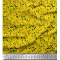 thumbnail image 1 of Soimoi Yellow Moss Georgette Fabric Berries Leaves Decor Fabric Printed Yard 42 Inch Wide, 1 of 3