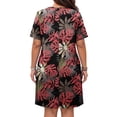 thumbnail image 4 of WellSize Plus Size Dresses For Women Summer Crew Neck Short Sleeve T Shirt Dress Casual Lace Sundresses with Pockets, 4 of 8