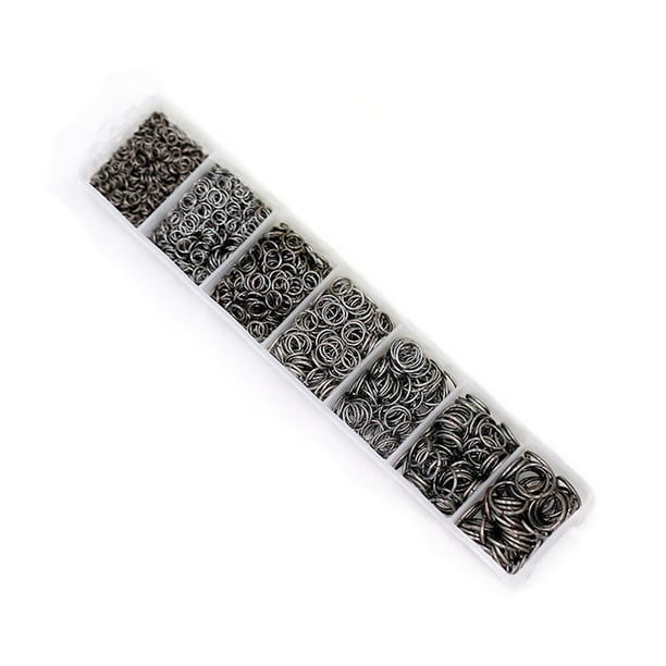 Jumpingount Anillos de salto para hacer manualidades, anillo , artesanía cerrada, accesorios de joyería de autoensamblaje, componentes del Kit, Accesorios de disfraces Negro