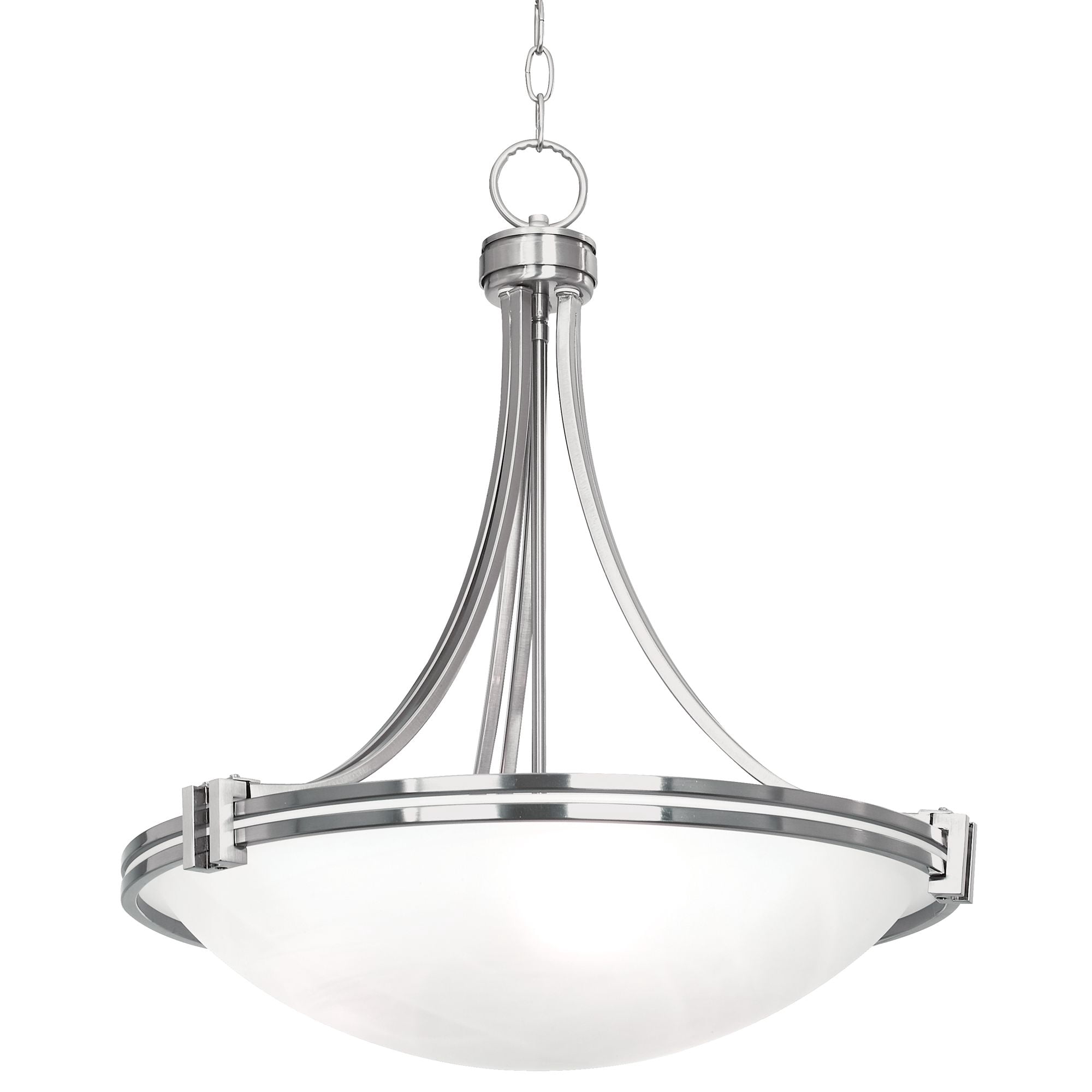 Possini Euro Design Deco Brushed Nickel Pendant Chandelier 21 1/2" Wide Modern White Marbled Bowl Glass 3-Light Fixture for Dining Room Kitchen Island