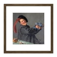 thumbnail image 1 of Judith Leyster Jolly Drinker Portrait Painting 8X8 Inch Square Wooden Framed Wall Art Print Picture with Mount, 1 of 4
