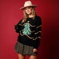 thumbnail image 2 of Sudadera con capucha y parches de purpurina, camiseta vintage Harajuku, ropa de calle ajustada de manga larga, ropa para mujer, camiseta navideña, otoño e invierno, 2 of 4