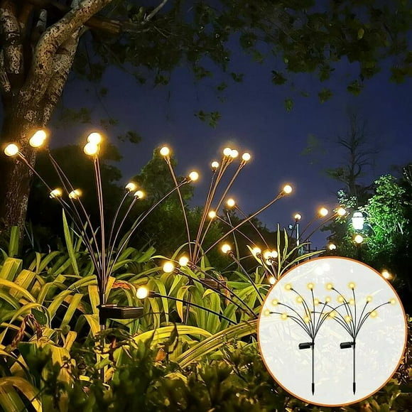 nipocaio Lot de 2 lumiere luciole solaire exterieur, Lampe Solaire Led Firefly Plug Light, lumière luciole à énergie solaire, Lampes Solaires Extérieures, Lampes Solaires de Jardin-10 perles de LED