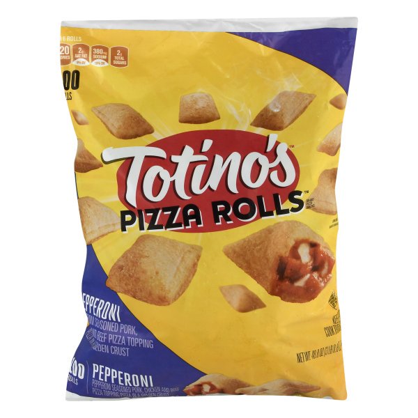 Totino's Frozen Pizza Rolls, Pepperoni, 100 rolls, 48.85 oz Bag