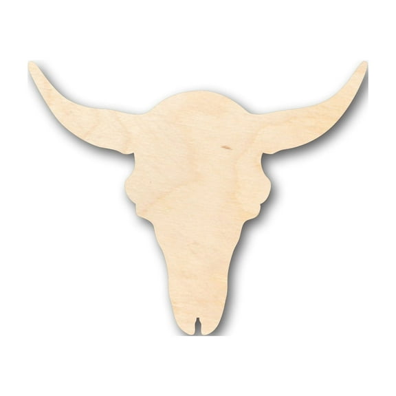 Unfinished Wood Cattle Skull Shape - Craft - up to 46" DIY 5" / 1/8"