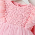 thumbnail image 7 of ZHUASHUM princess dresses for girls Kids Toddler Girls Solid Spring Winter Lace Long Sleeve Tulle Dress easter clothes Pink,Size:12-18 Months, 7 of 7