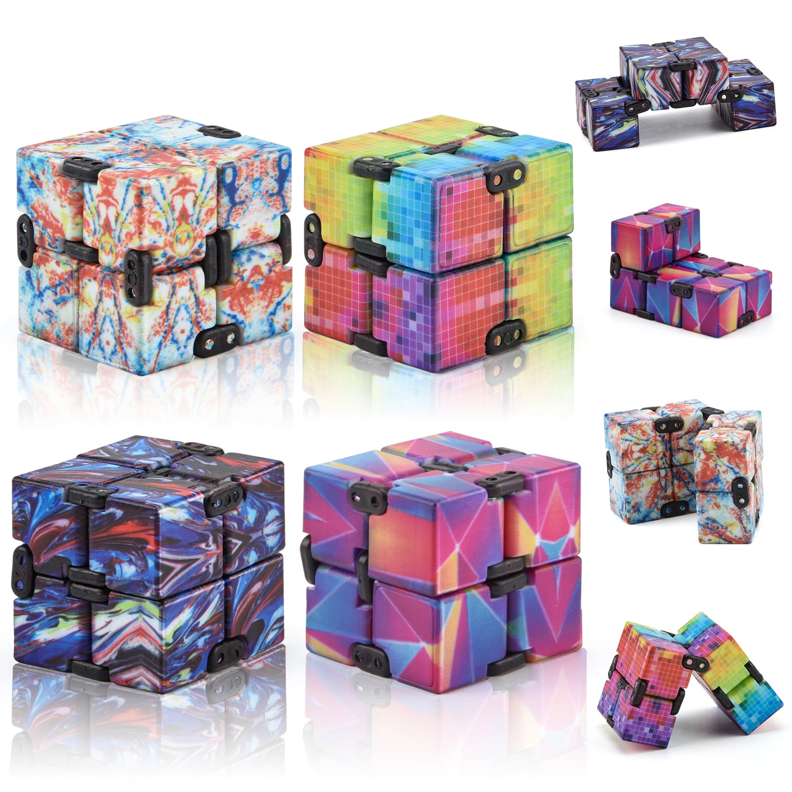 12 Sided Fidget Cube ADHD Autism Kids and Adults Green/Colorful DGT1001 ATIC Fidget Twiddle Cube Dodecagon Rubiks Cube Stress Relief Hand Toy Decompression for ADD 